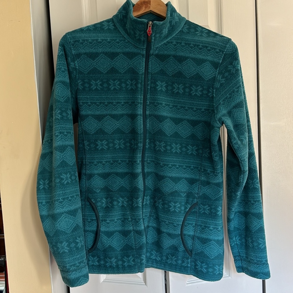 Woolrich Fleece Zip Jacket Teal Aqua, size M